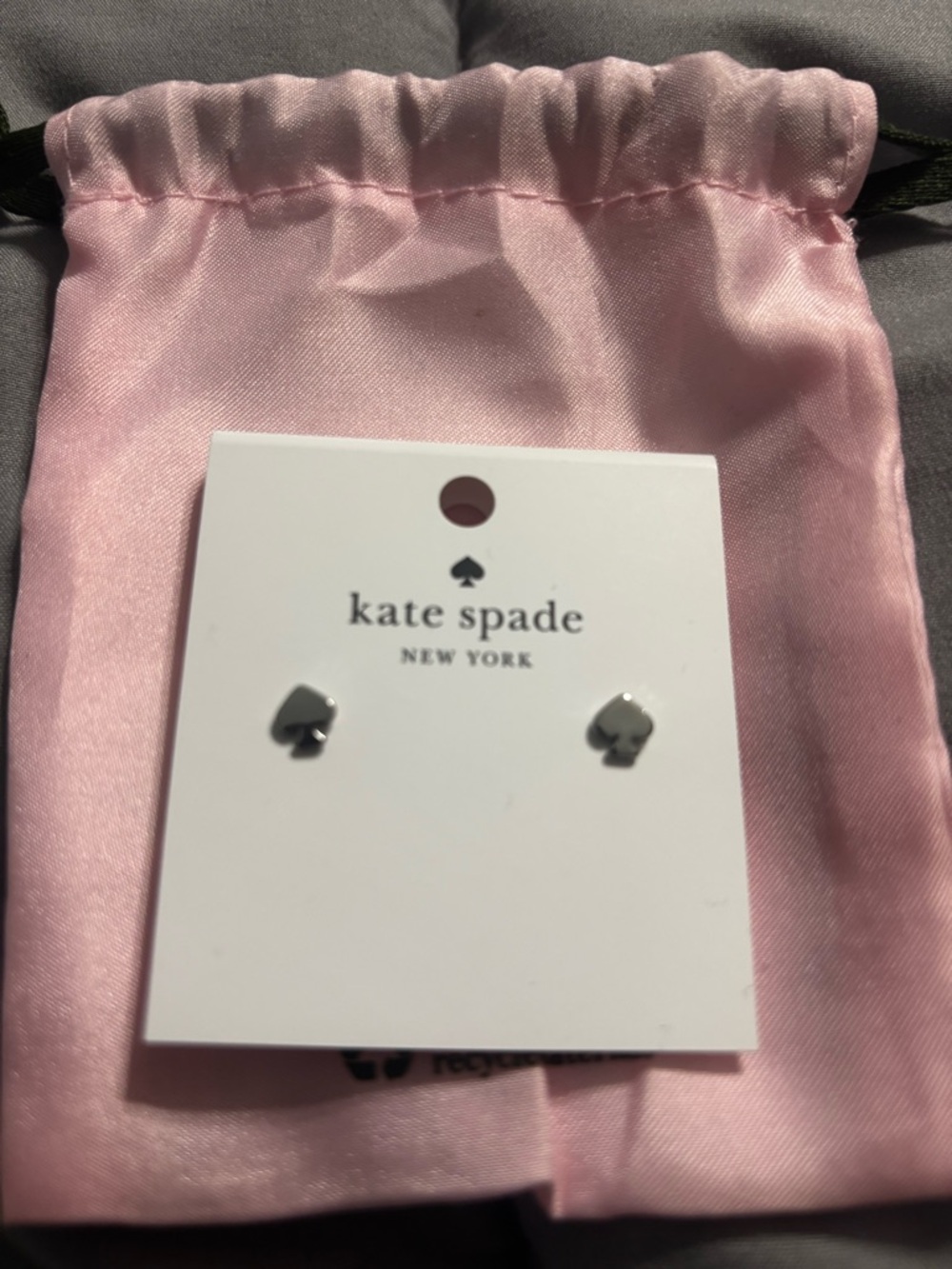 kate spade Silver Spade Stud Earrings - Shiny Silver Spade Motif - Picture 3 of 4